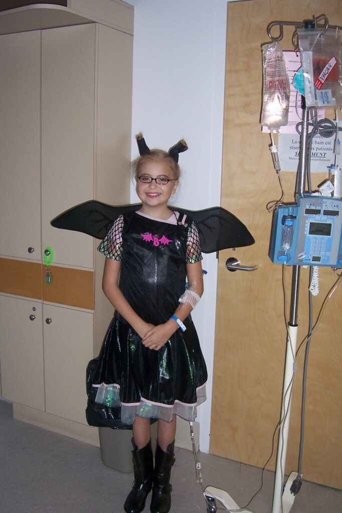 Justine, 10, in the hospital in 2008