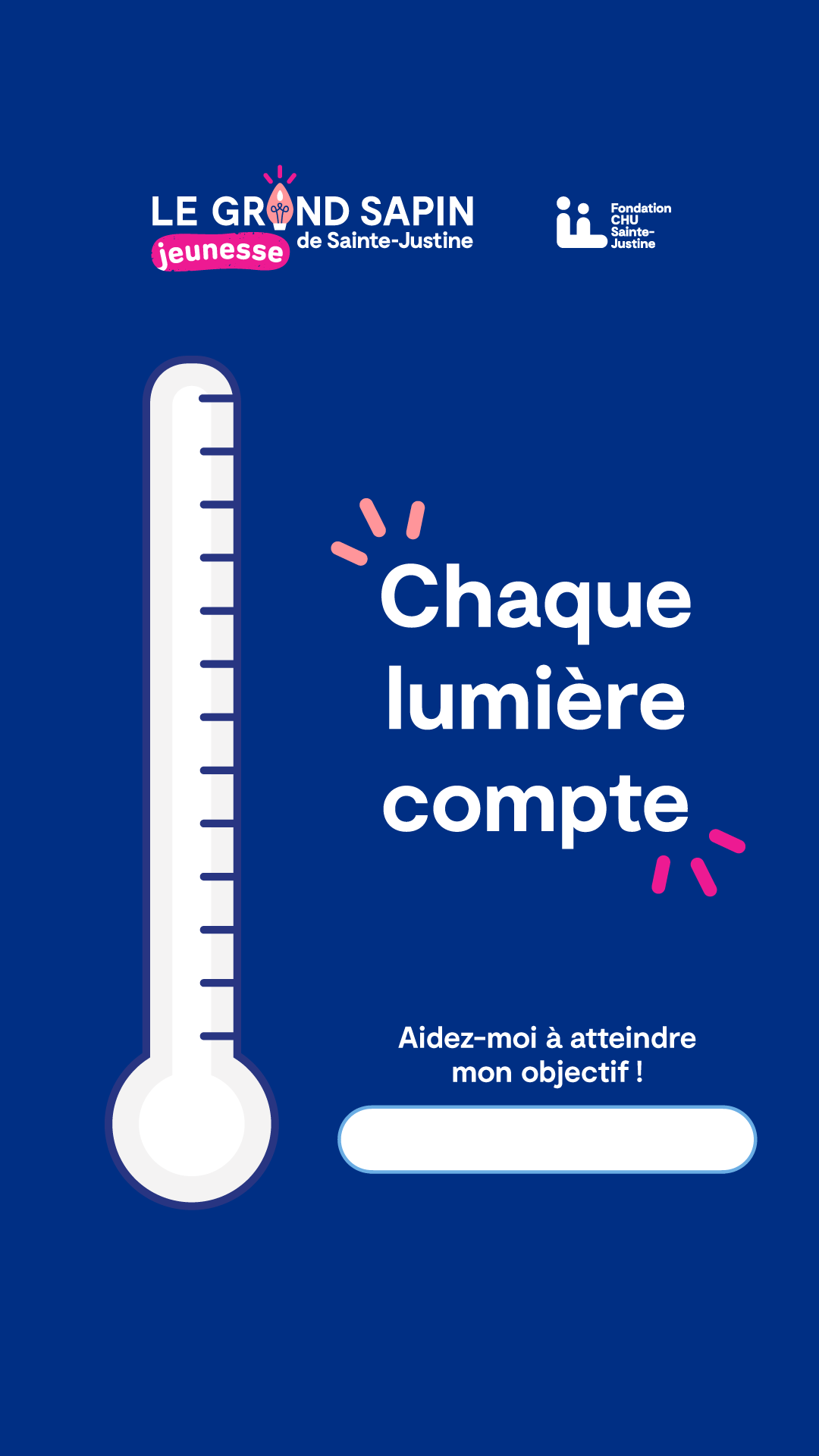 Visuel à partager en story : « J’allume des lumières pour Sainte‑Justine »